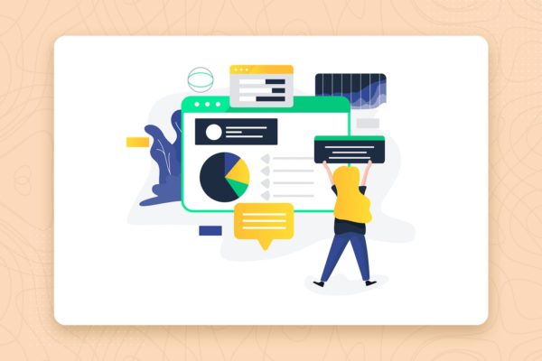 数据分析主题扁平设计风格矢量插画设计精选 Data Analysis flat vector illustration concept