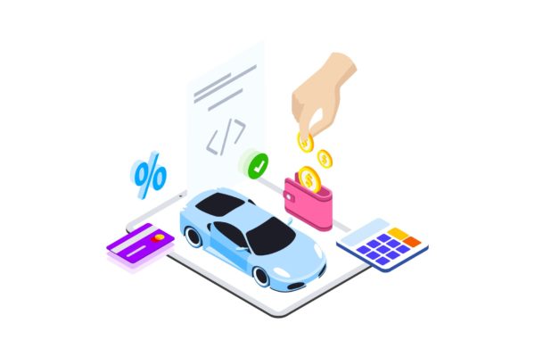 区块链技术智能合约概念插画精选素材v15 Smart Contract on Blockchain Isometric 15 – TU