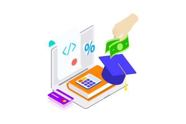 区块链技术智能合约概念插画精选素材v16 Smart Contract on Blockchain Isometric 16 – TU