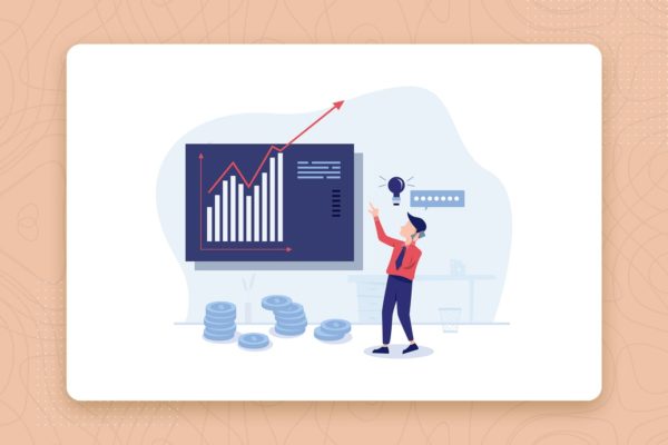 业务增长主题扁平设计风格矢量概念插画精选 Increase Revenue flat vector illustration concept