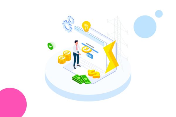 支付交易金融业务场景等距概念插画精选v3 Pay Money of Finance Isometric Illustration – FV