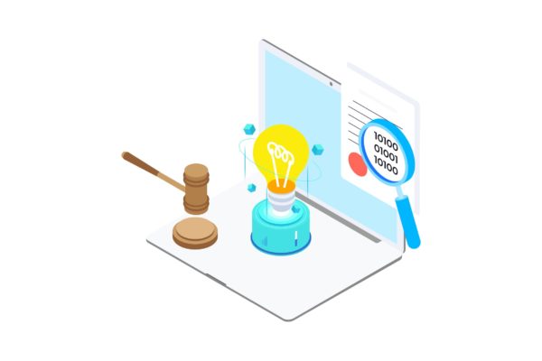 区块链技术智能合约概念插画精选素材v12 Smart Contract on Blockchain Isometric  12 – TU