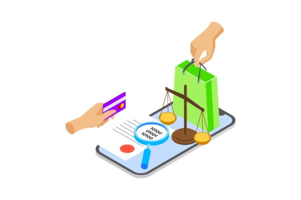 区块链技术智能合约概念插画精选素材v10 Smart Contract on Blockchain Isometric  10 – TU