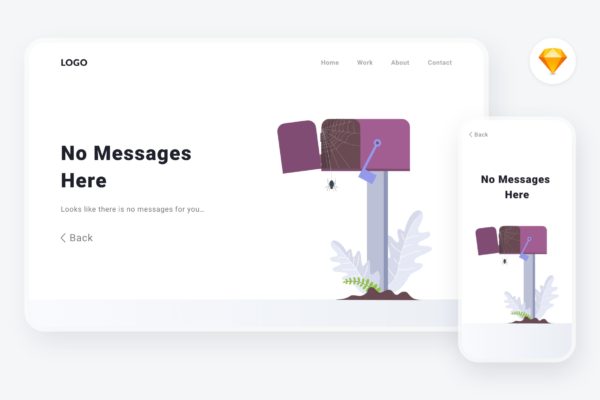 空信箱信息通知主题矢量插画设计精选素材v1[SKETCH&SVG] Empty state 1 illustration (Sketch, SVG)