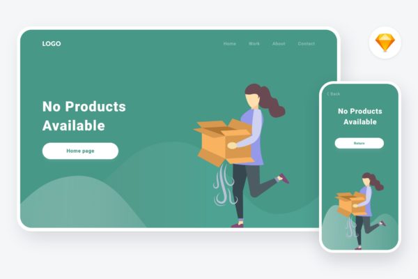 空信箱信息通知主题矢量插画设计精选素材v3[SKETCH&SVG] Empty state 4 illustration (Sketch & SVG)