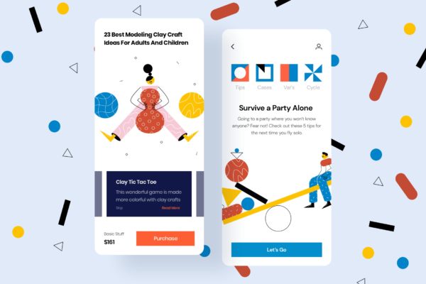 游戏主题APP交互界面设计矢量插画设计精选 Game Mobile Interface Illustrations