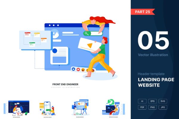 网站UI设计矢量概念插画精选素材[v25] [Part 25] Website illustrations set