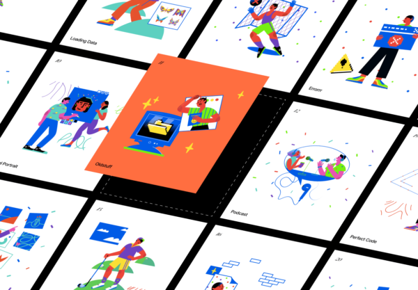 第一素材下午茶：20个时尚现代和多彩的人物矢量插画设计精选