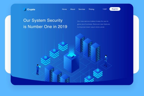 系统安全概念主题网站矢量插画设计精选 System Security Desktop Header Illustration
