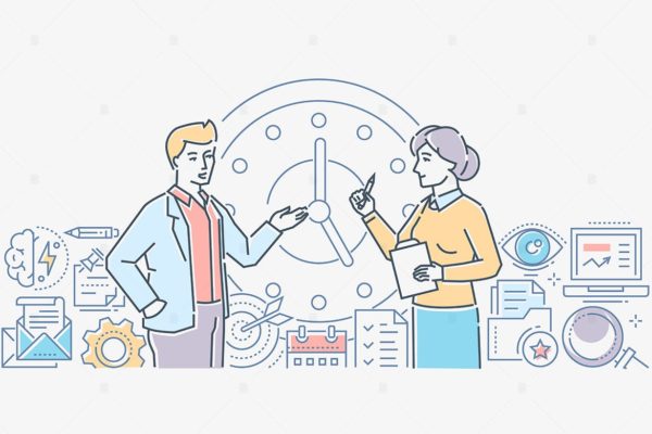 高效规划主题网站设计等距概念插画精选 Efficient planning – line design illustration