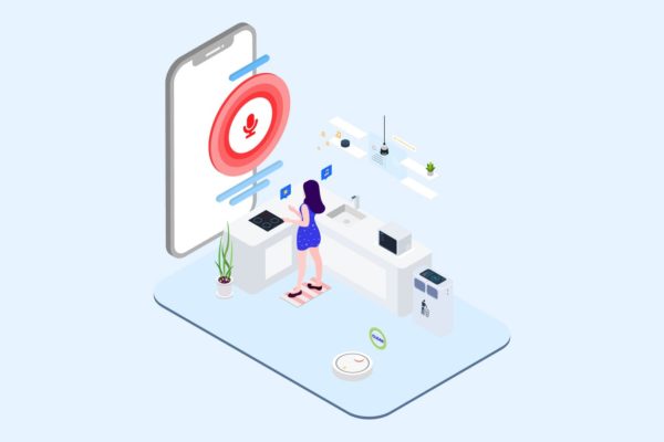 智能多媒体应用场景等距概念插画精选v2 Smart Echo Isometric Illustration – T2