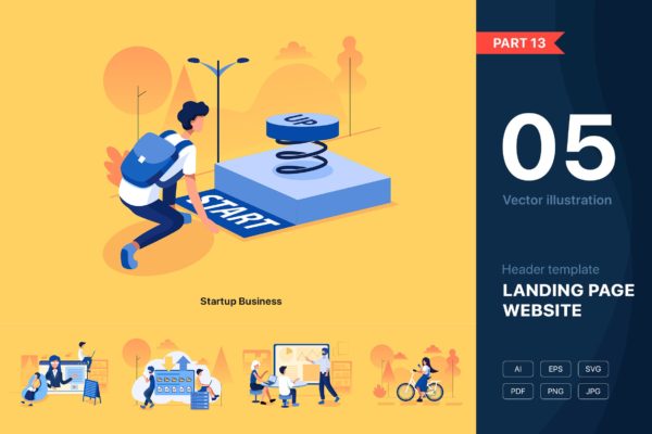 商业科技技术矢量插画设计精选设计模板精选素材包v13 [Part 13] Business Technology Illustration Set