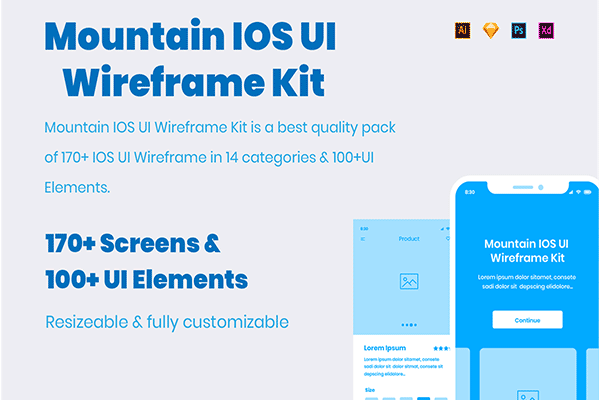 蚂蚁素材下午茶：超级多功能最新iOS交互设计线框图精选下载[Sketch,Ai,PSD,XD]