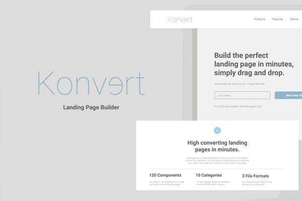 蚂蚁素材下午茶：超级实用与多功能的着陆页线框图精选套装下载[XD,fig,PSD,sketch]