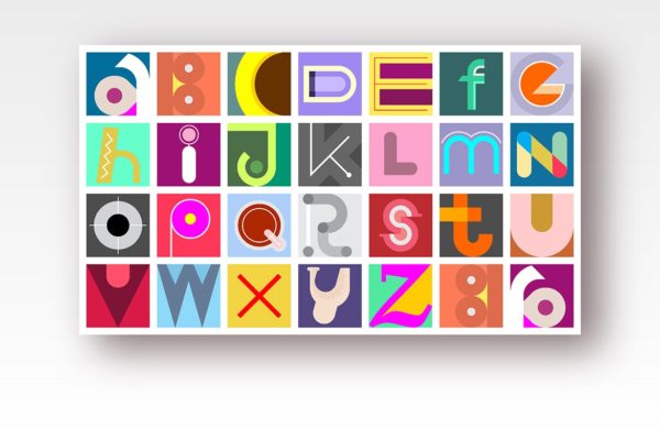 创意装饰英文字母矢量设计文件 Font Design & Seamless Background