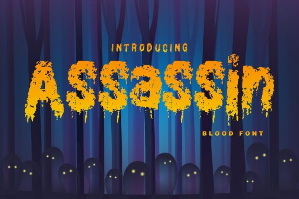 血淋淋恐怖风格英文装饰创意字体 Assassin | Decorative Blood Font