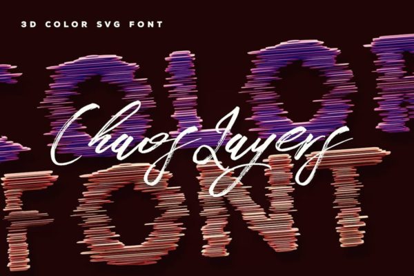 混沌分层彩色装饰创意字体 Chaos Layers Color Font