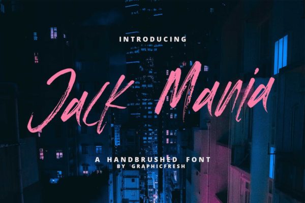 手工绘制英文画笔笔刷书法创意字体 The JACK MANIA Brush Font