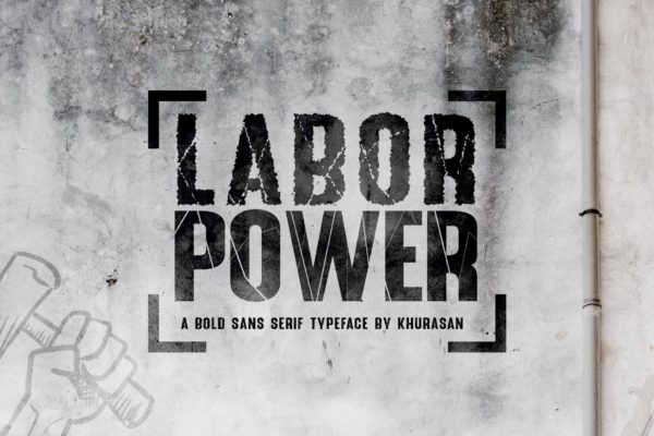 英文粗体无衬线装饰设计创意字体 Labor Power