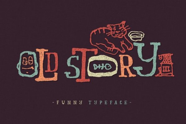 趣味涂鸦创意字体 “Old story”