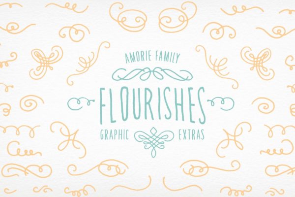 装饰元素图案创意字体 Amorie Font Elements – Flourishes