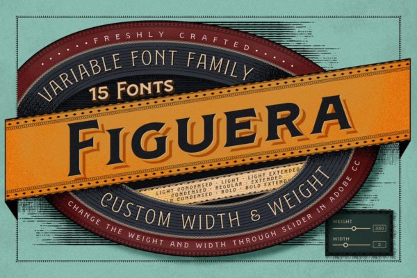 维多利亚时代复古风格衬线创意字体 Figuera Variable Fonts