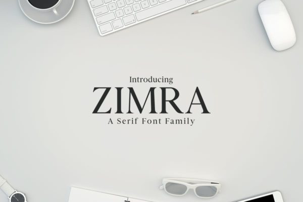 版式设计必备的现代优雅衬线创意字体家族 Zimra Serif Fonts Family Pack