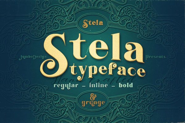 复古外观风格英文衬线装饰创意字体 Stela – Display Font