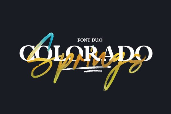 复古时尚衬线＆手写英文创意字体二重奏 Colorado Springs Font