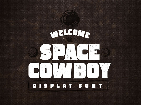 复古风格粗体英文衬线创意字体 Space Cowboy Typeface