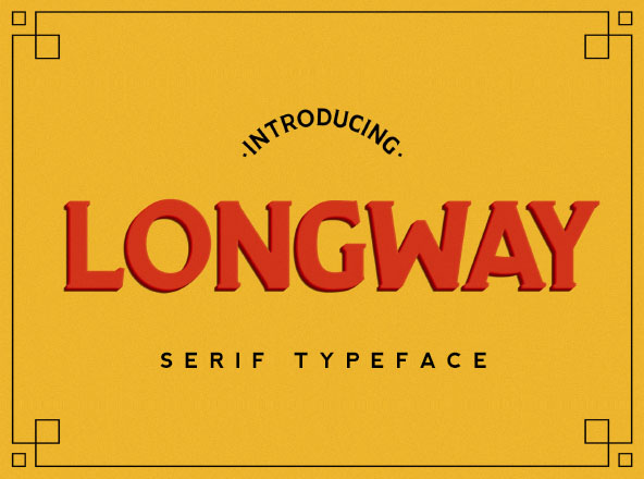 品牌设计专属全大写英文衬线创意字体 Longway Serif Typeface