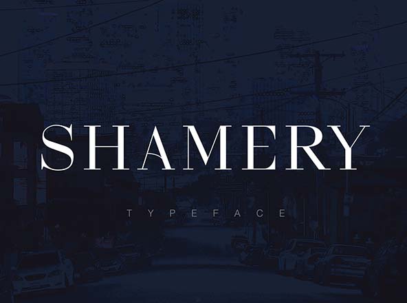 豪华典雅全大写英文衬线创意字体 Shamery Font