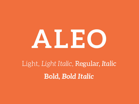 排版设计绝配英文半圆衬线创意字体 Aleo Slab Typeface