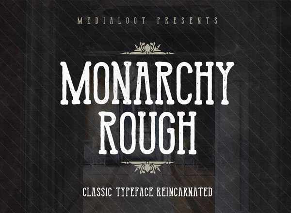 复古英文创意字体 Monarchy Rough – Condensed Slab Serif