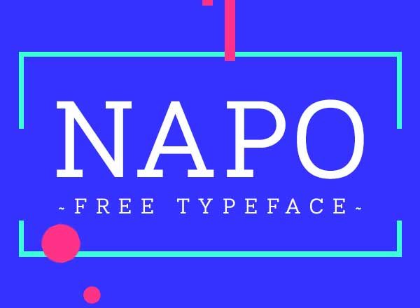 免费粗衬线英文创意字体 Napo Font Family