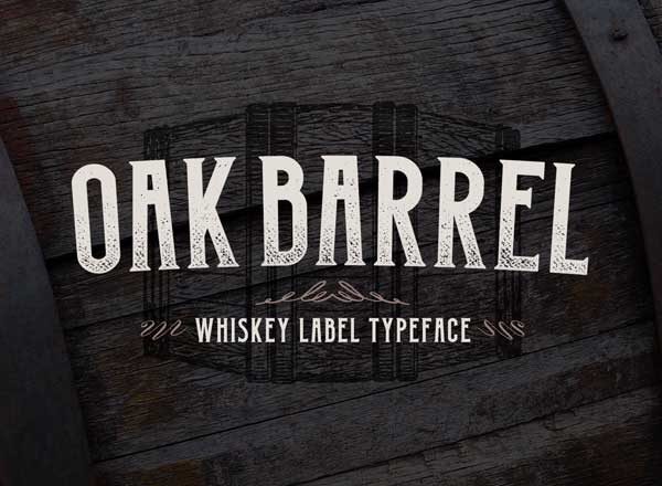 老式衬线创意字体 Oak Barrel – Whiskey Label Font