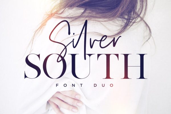 时尚的衬线创意字体和脚本创意字体 Silver South Font Duo