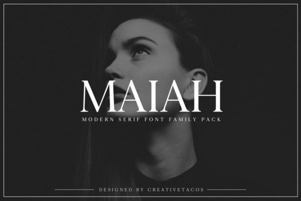 现代极简英文版式设计衬线创意字体 Maiah Serif Font Family Pack
