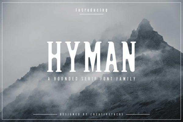 现代简约圆角英文衬线创意字体家族 Hyman Rounded Serif Font Family