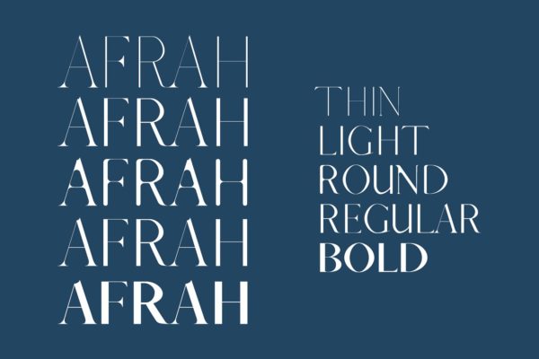 创意设计必备英文衬线创意字体家族 Afrah Serif Font Family Pack