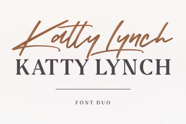Katty Lynch笔刷艺术创意字体＆衬线创意字体合集 Katty Lynch Brush Font – Free Serif