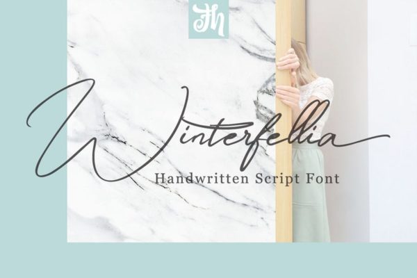 钢笔手写英文书法创意字体 Winterfellia – Handwritten Font