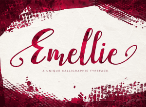 付费手写英文创意字体精选 Emellie Script Font