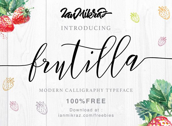 一款优雅的英文手写创意字体精选：Frutilla Script [otf,ttf]