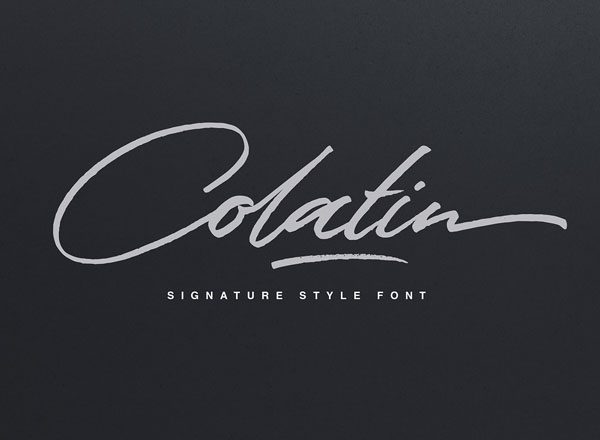 一款洒脱自由手写英文创意字体精选 Colatin Script