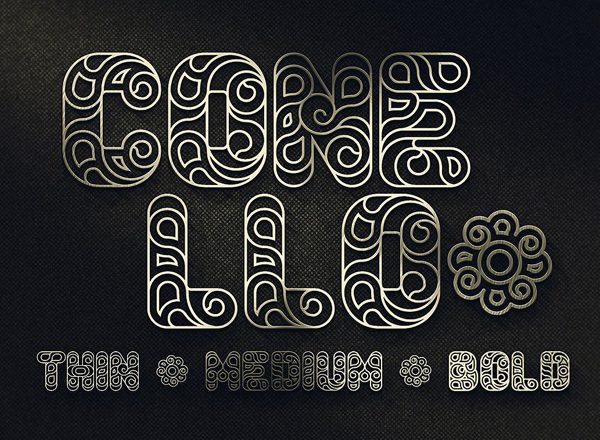复古纹理镂空创意字体精选 Conello – Display Font