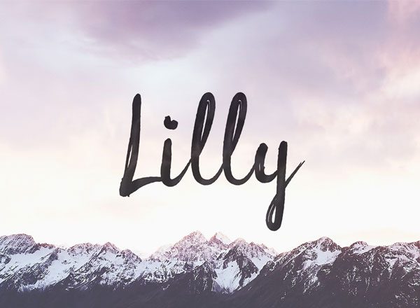 免费手绘草书英文创意字体精选 Lilly: Free Brush Script Font