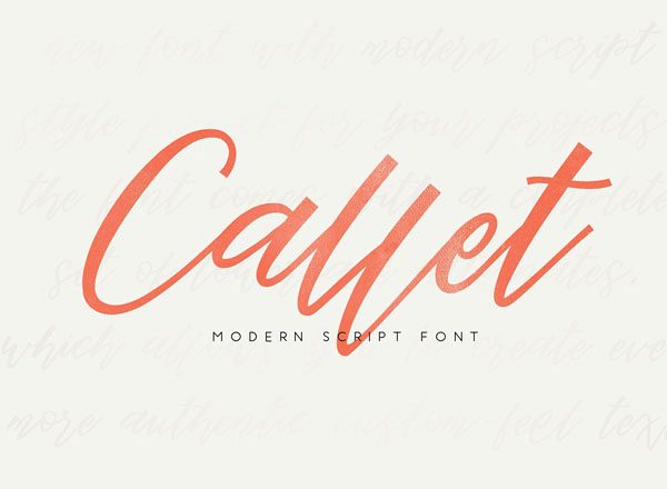 现代手写粗线条英文创意字体精选 Callet Script