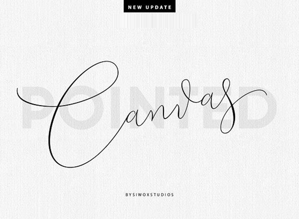 飘逸优雅手写创意字体精选Canvas Pointed Script