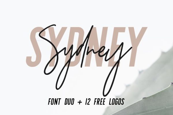 无衬线英文 Logo 创意字体精选+Logo 设计模板 Sydney | Font Duo + 12 Free Logos